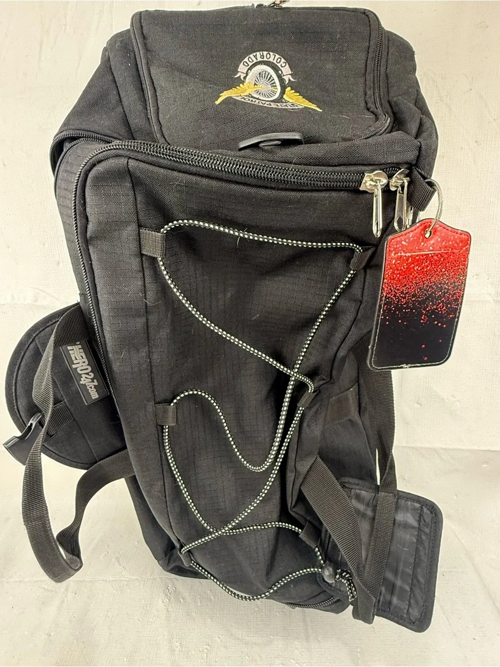 Hero247.com Wheeled Duffel Bag Luggage Carry On Gym Black CSP State Patrol Logo